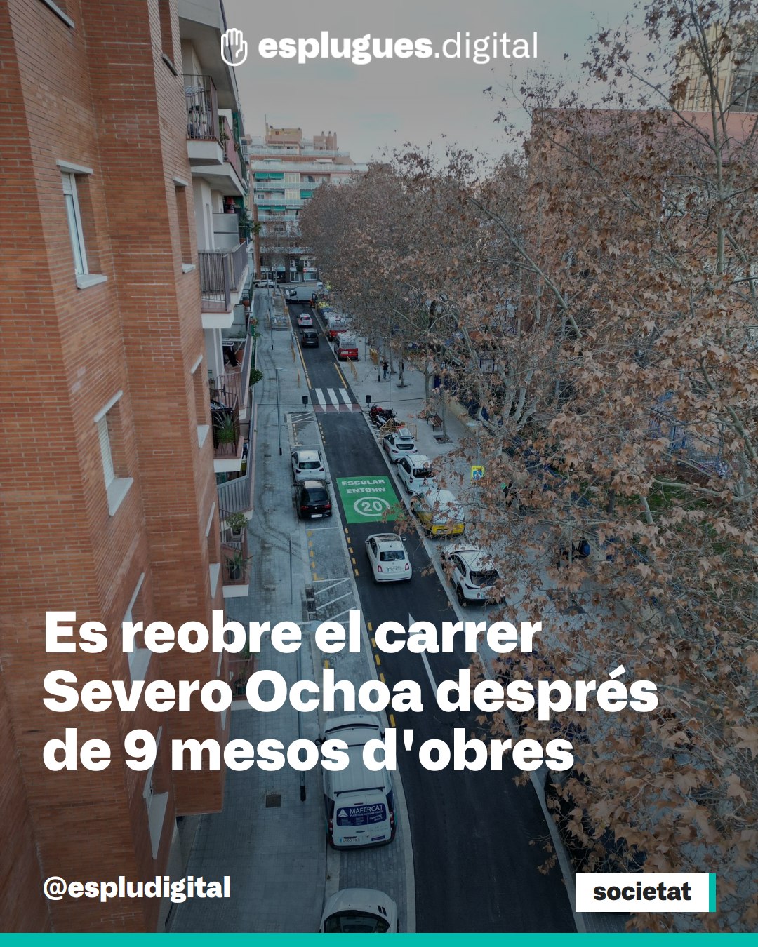 Finalitzen les obres del carrer Severo Ochoa d'#Esplugues després de nou mesos, millorant l’accessibilitat i la seguretat al barri de La Plana

🗞 Notícia completa a esplugues.digital